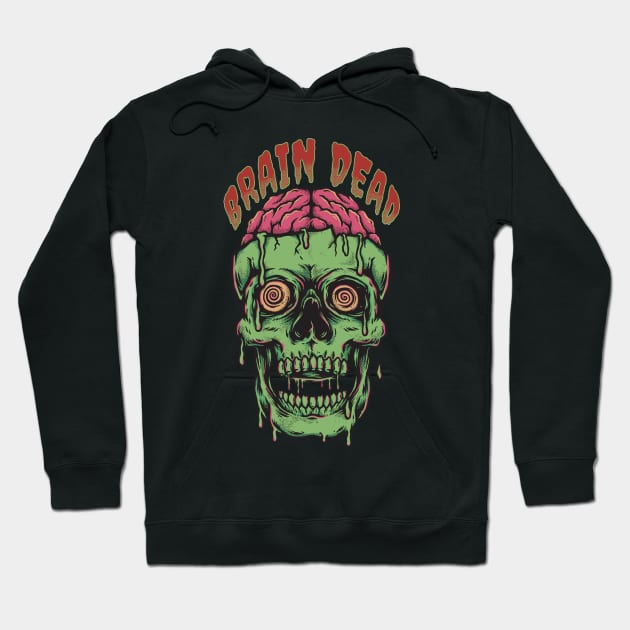 Brain Dead Skull Hoodie by Slikfreakartwork